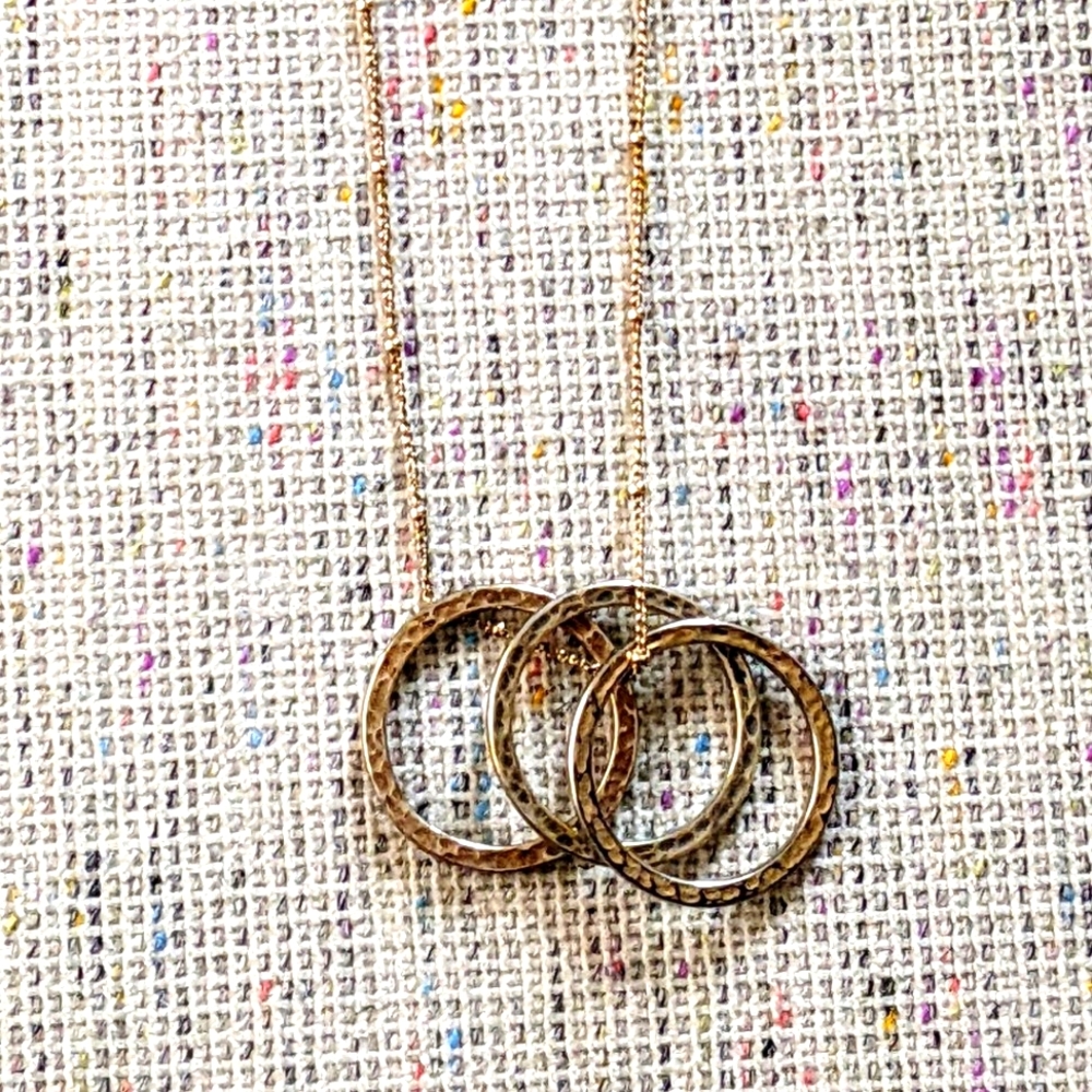Jennifer Tuton hammered trinity circle necklace